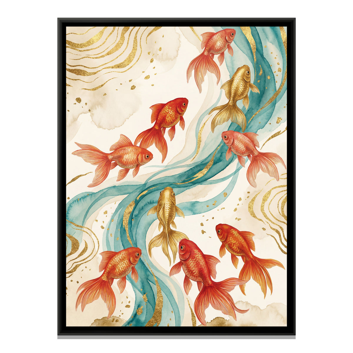 Goldfish — framed canvas print, front view