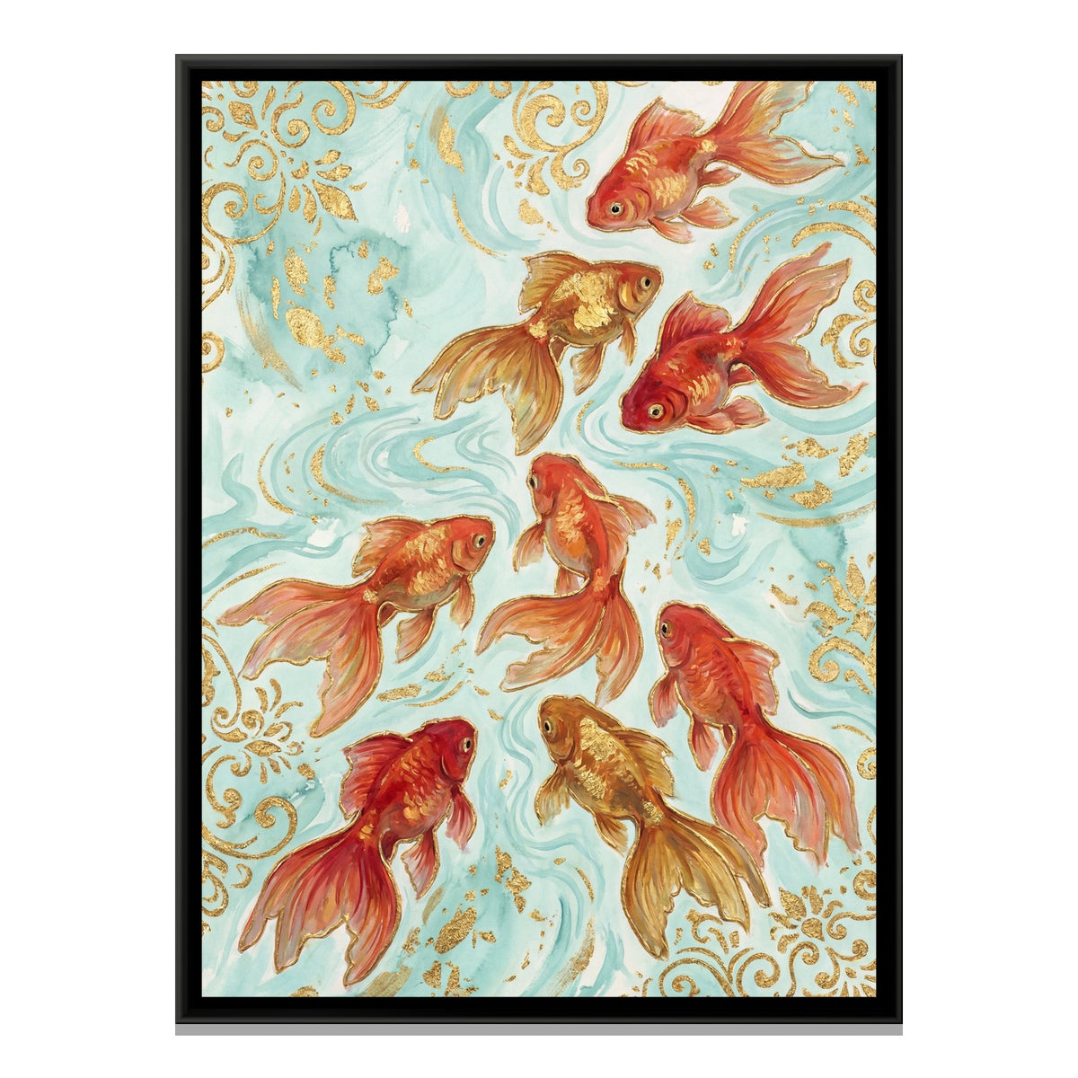 Goldfish — framed canvas print, front view