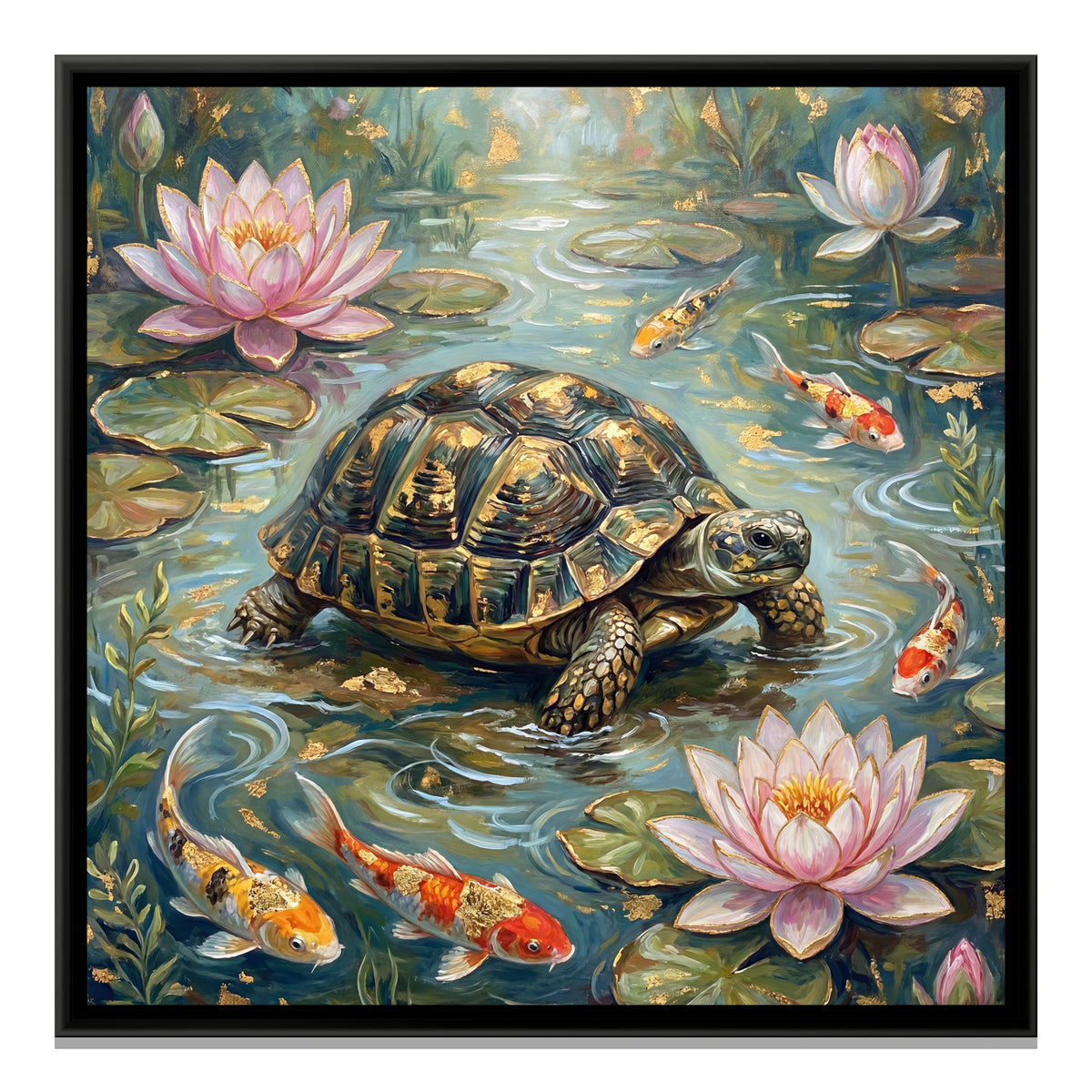 Vastu Tortoise — framed canvas print, front view
