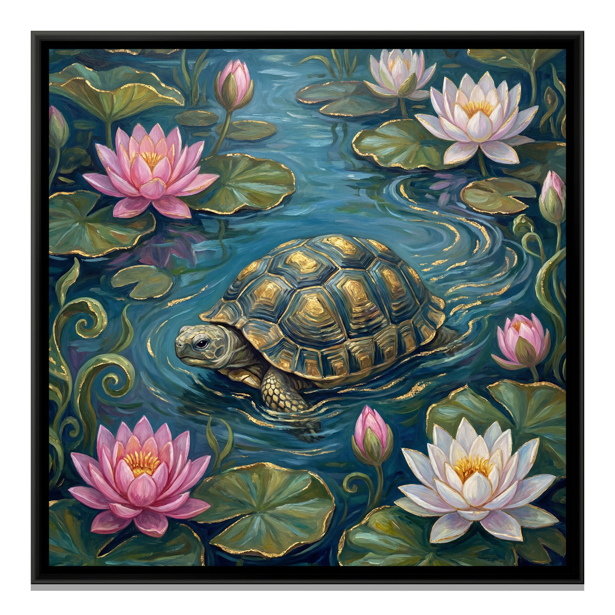 Vastu Tortoise — framed canvas print, front view