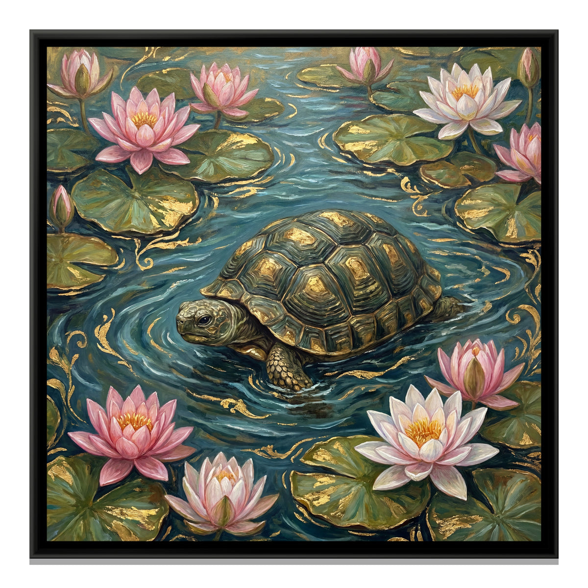 Vastu Tortoise — framed canvas print, front view