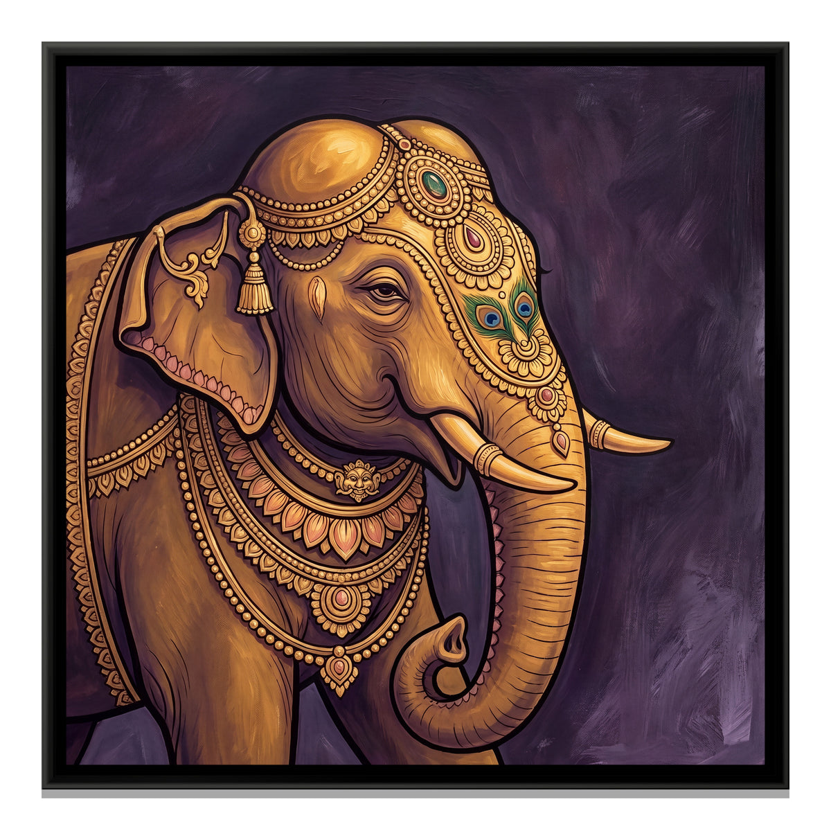 Elephant — framed canvas print, front view