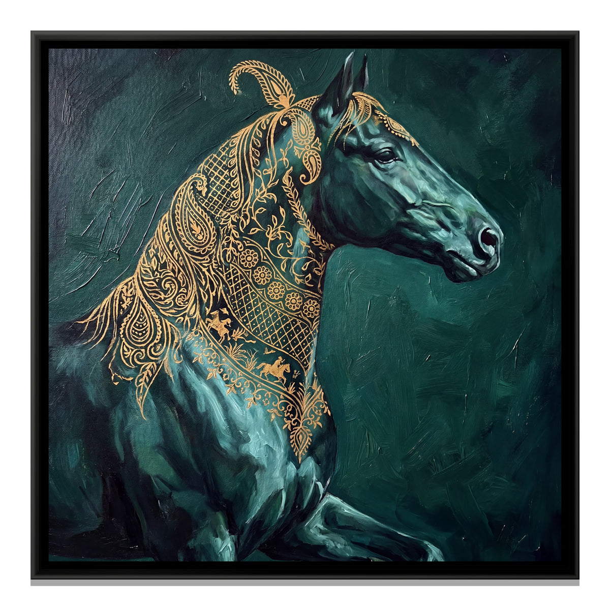 Horse Portrait — framed canvas print, front view