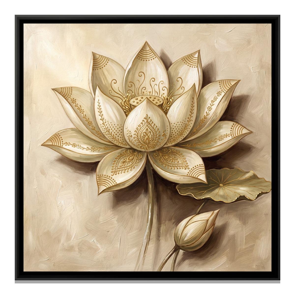 Lotus Flower — framed canvas print, front view