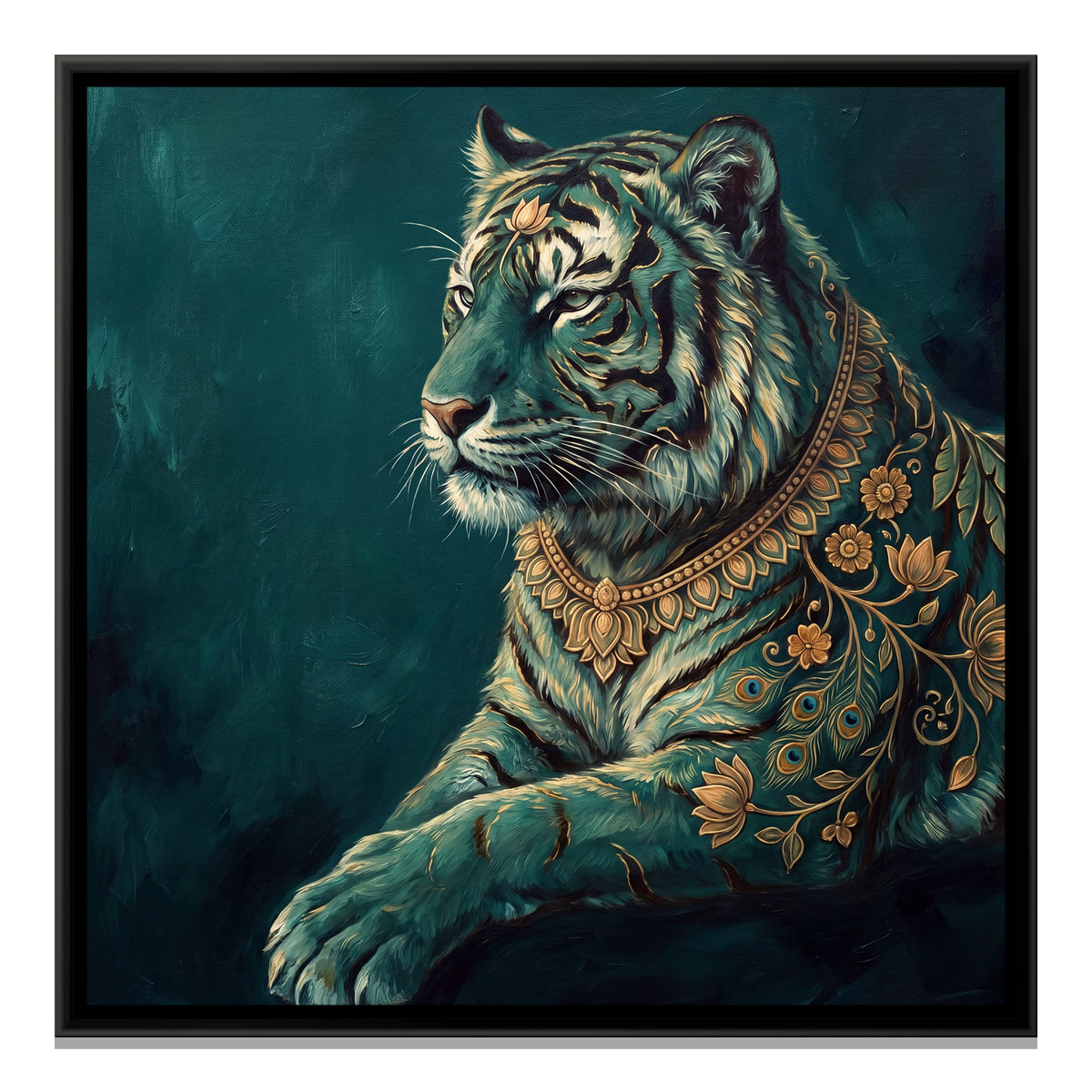 Tiger Portrait — framed canvas print, front view