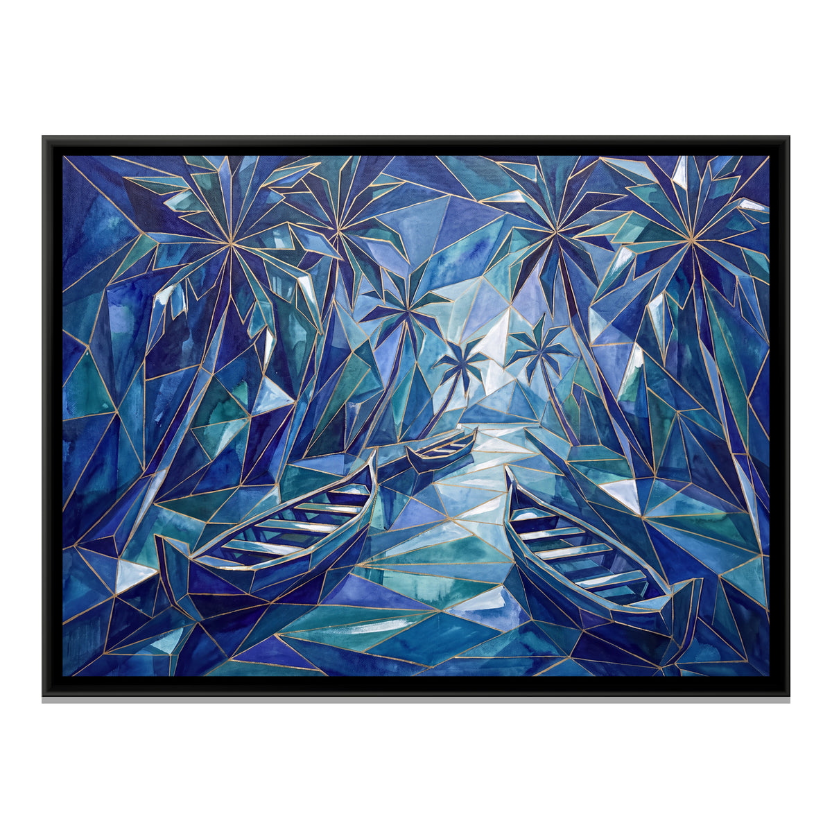 Kerala Backwaters — framed canvas print, front view