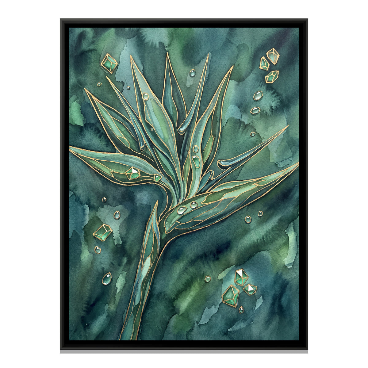 Bird of Paradise Flower — framed canvas print, front view