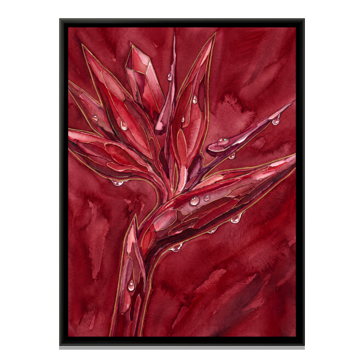 Bird of Paradise Flower — framed canvas print, front view
