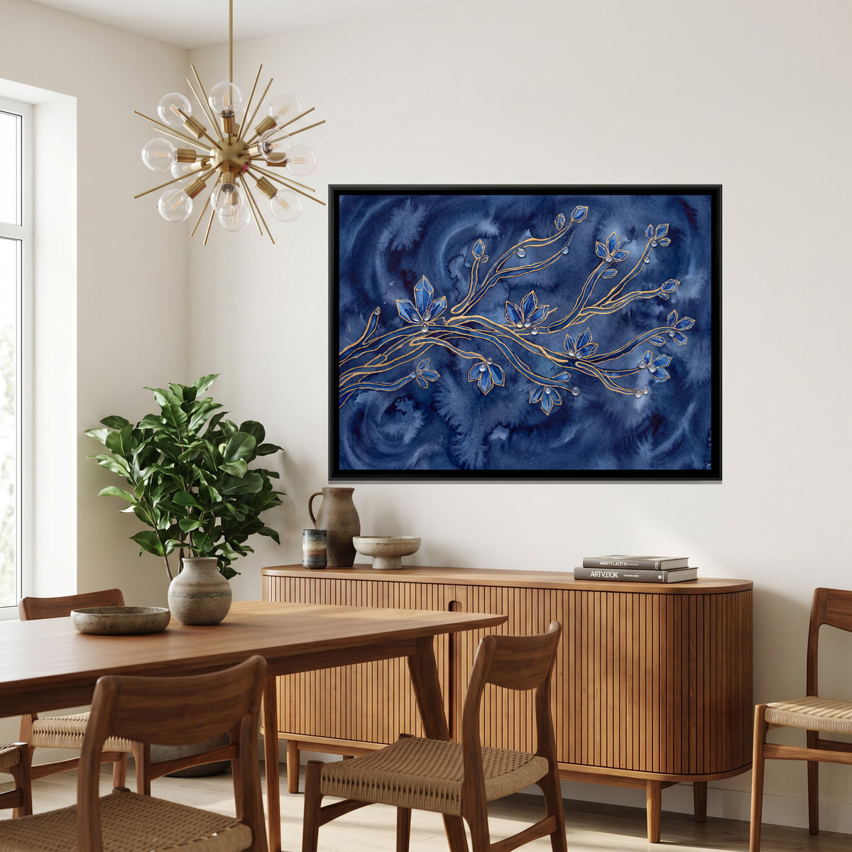 Cherry Blossom — canvas art shown in a styled room