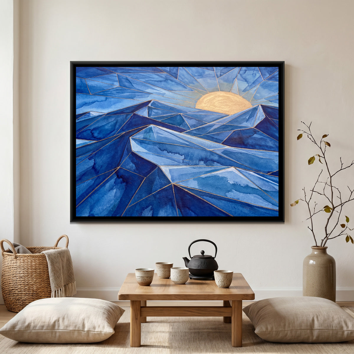 Rajasthan Dunes — canvas art shown in a second room setting