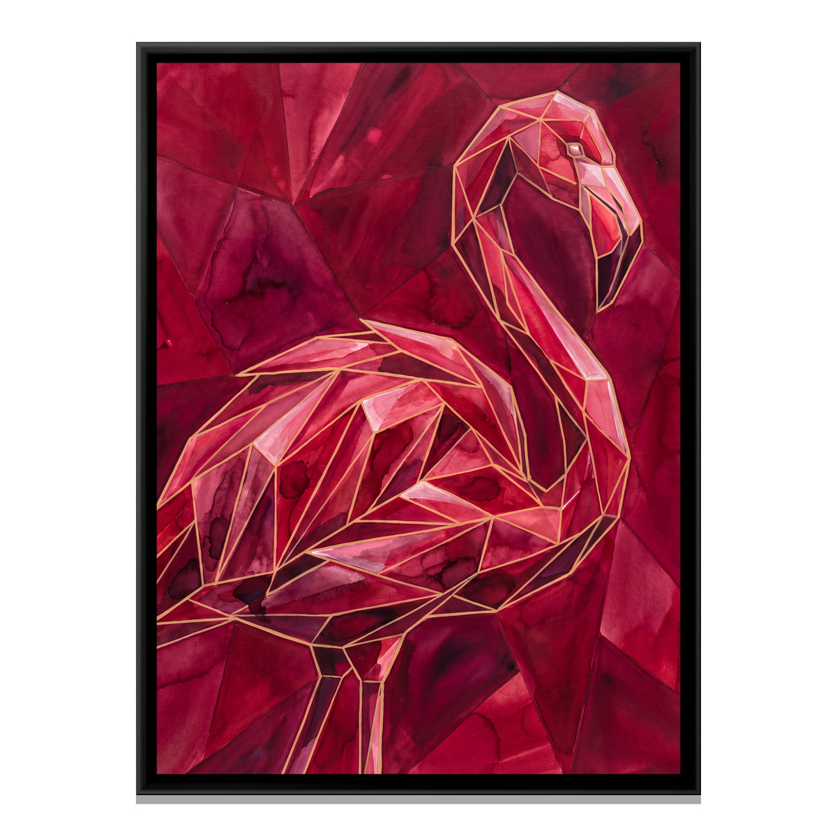 Flamingo — framed canvas print, front view