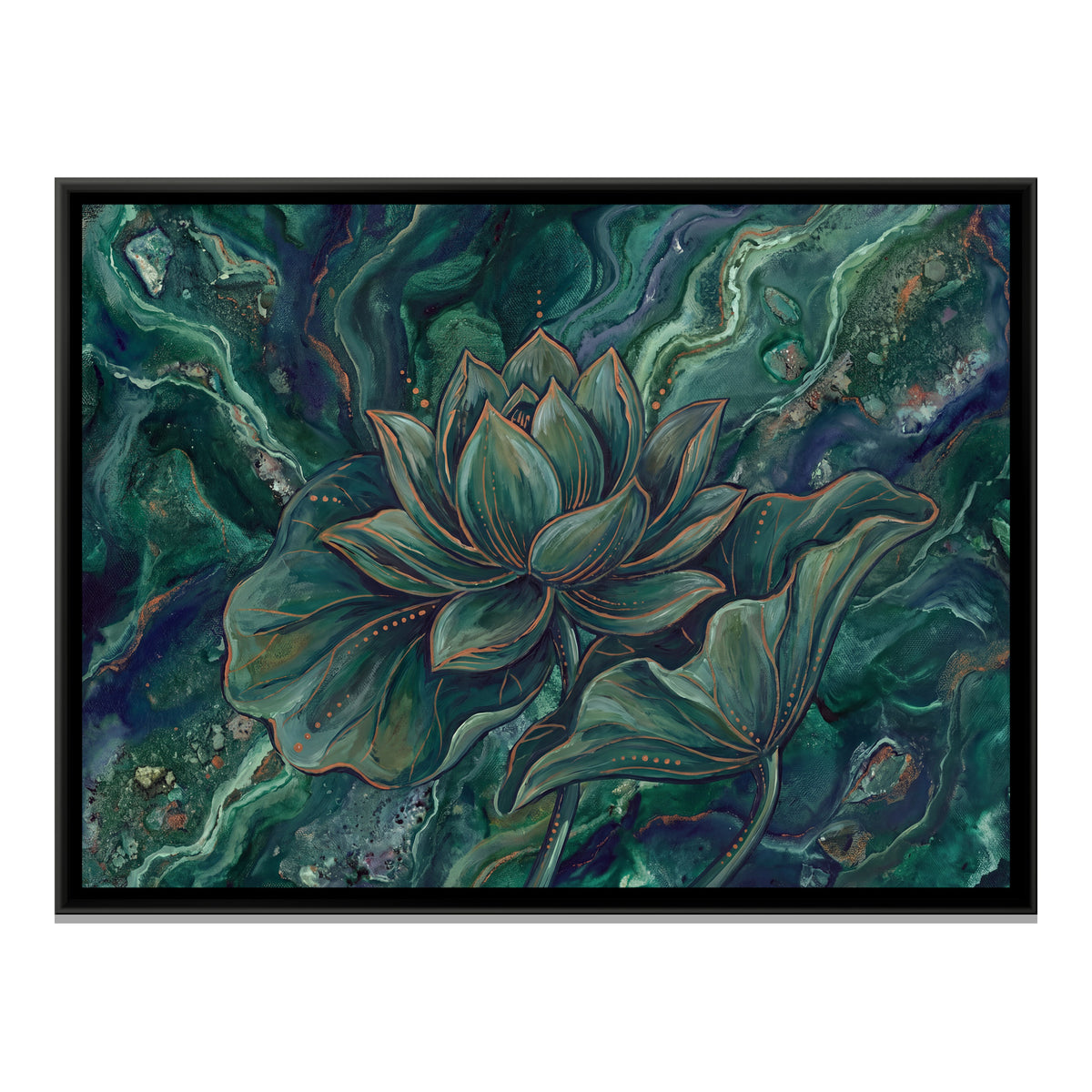 Lotus — framed canvas print, front view