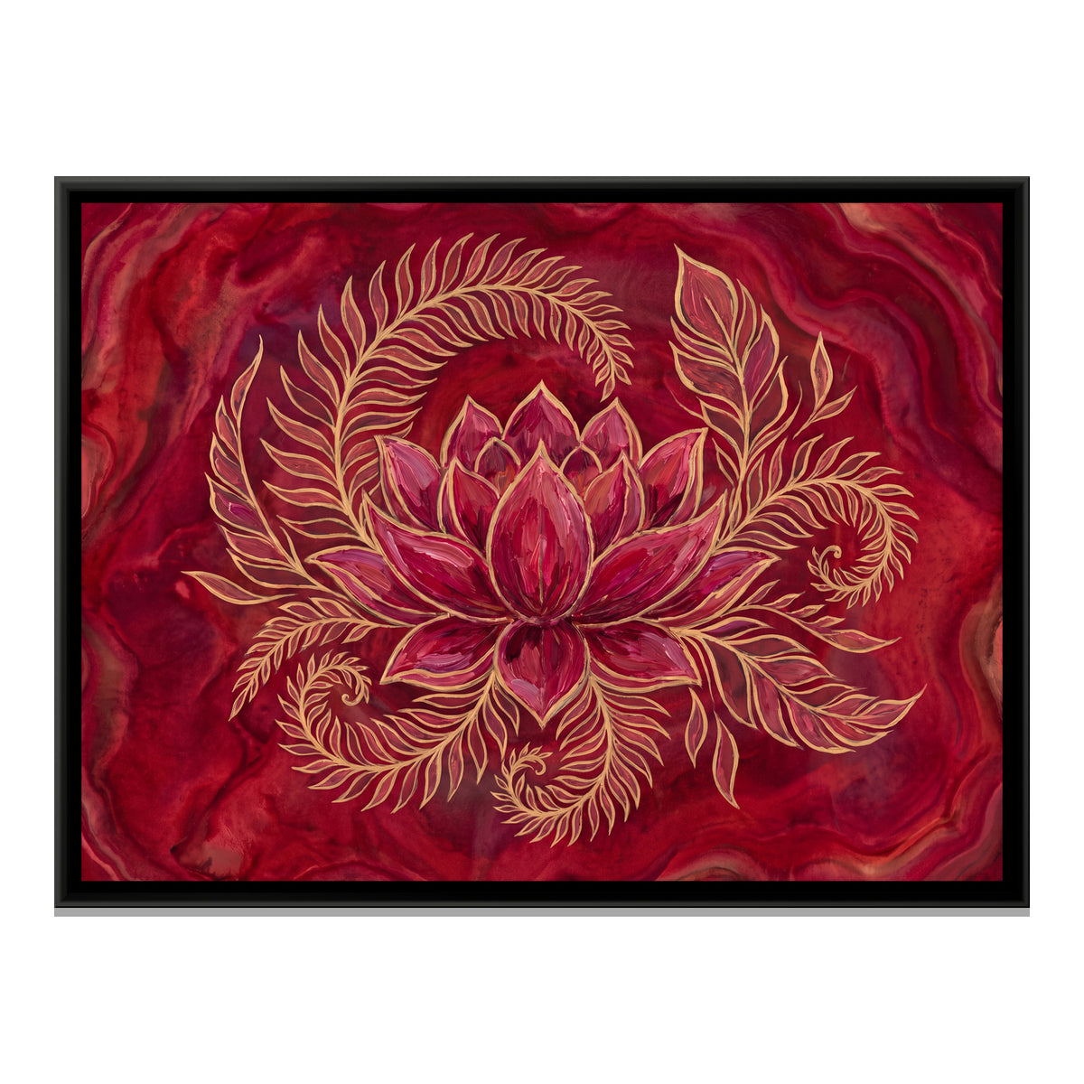 Lotus — framed canvas print, front view