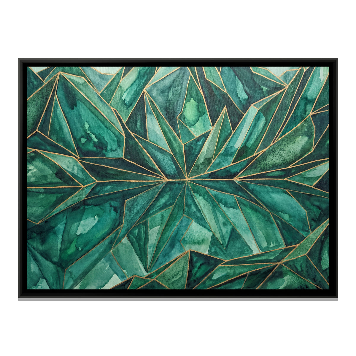 Mountain Lake Reflection — framed canvas print, front view