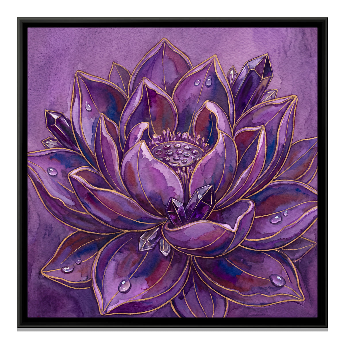 Lotus — framed canvas print, front view