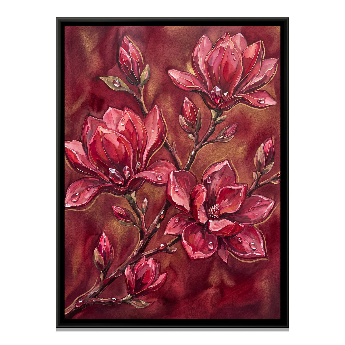 Magnolia — framed canvas print, front view
