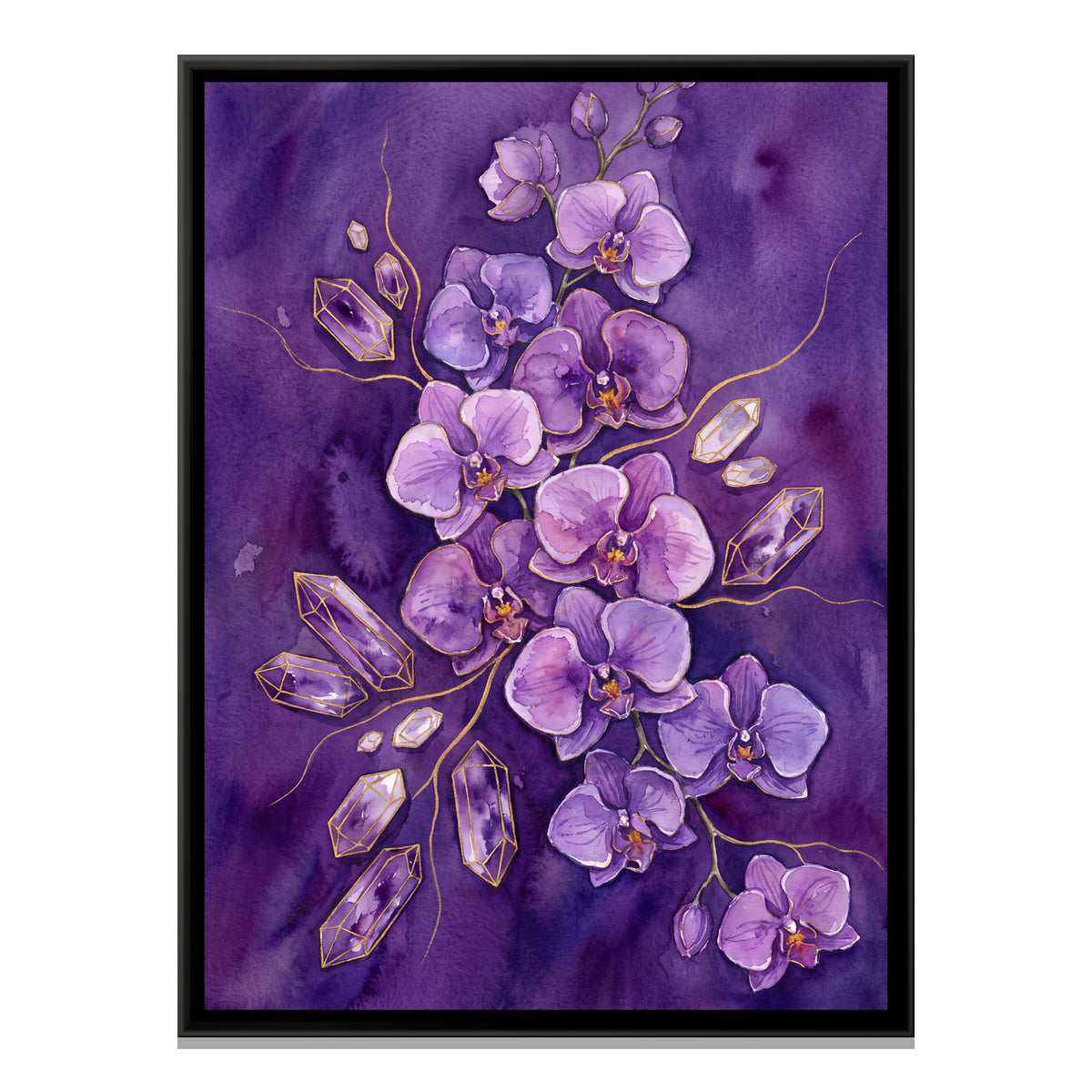 Orchids — framed canvas print, front view