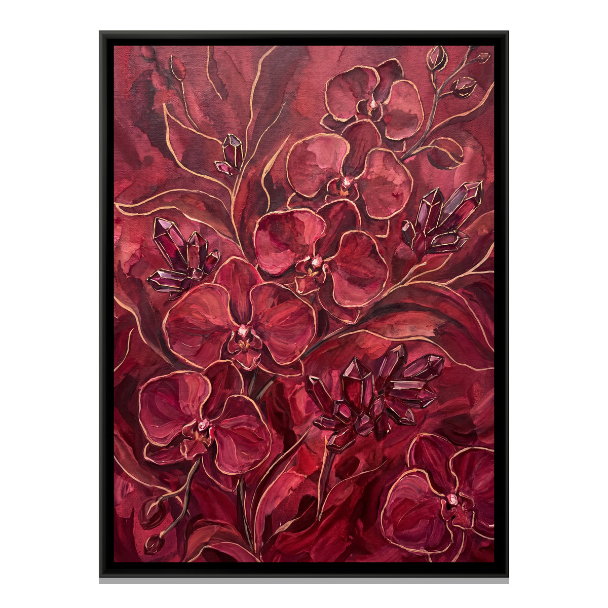 Orchids — framed canvas print, front view