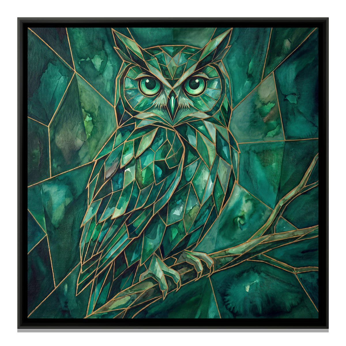 Owl — framed canvas print, front view