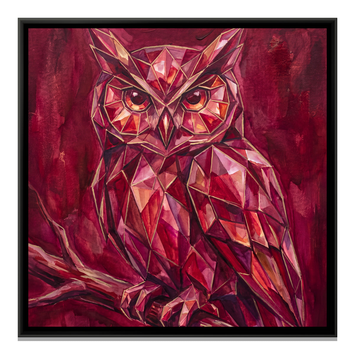 Owl — framed canvas print, front view