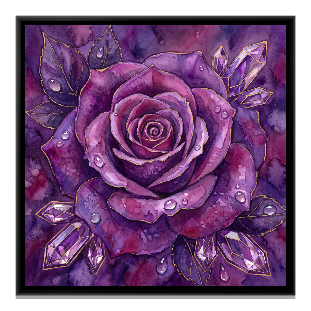 Rose — framed canvas print, front view