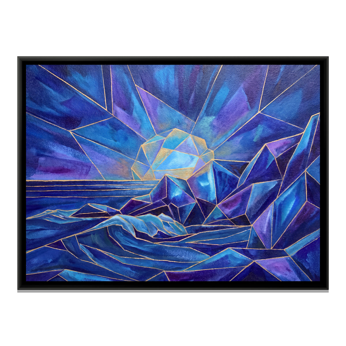 Ocean Sunset — framed canvas print, front view