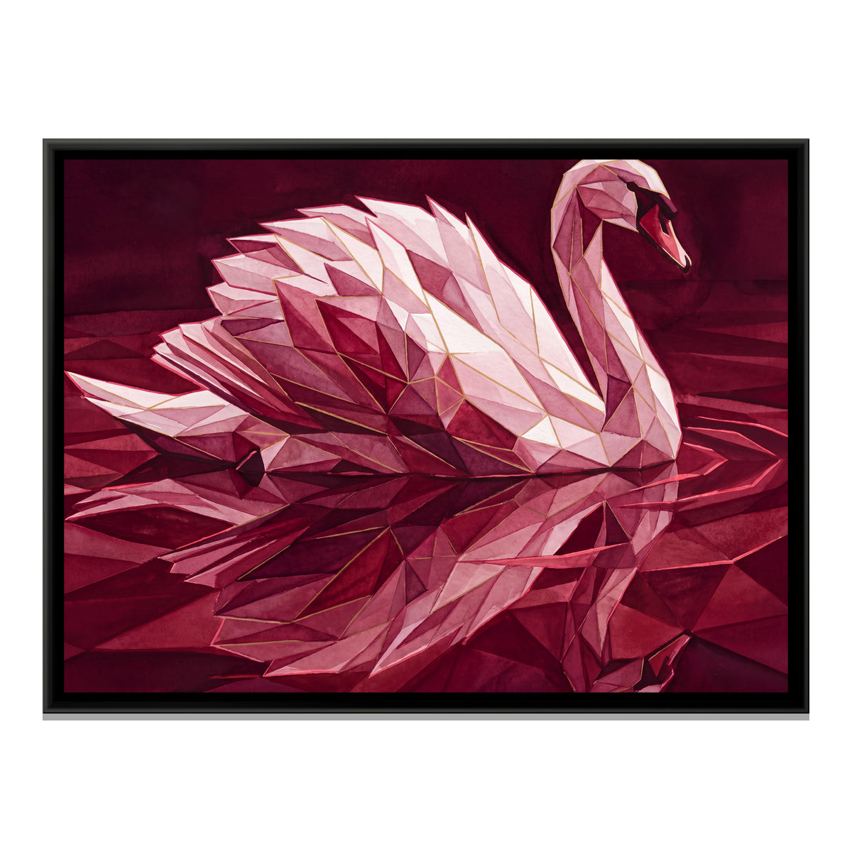 Swan — framed canvas print, front view