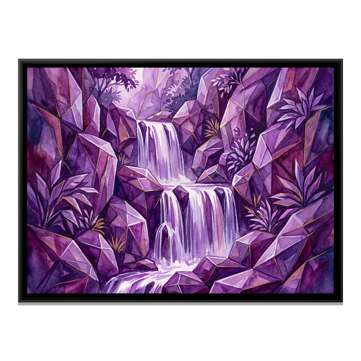 Waterfall — framed canvas print, front view