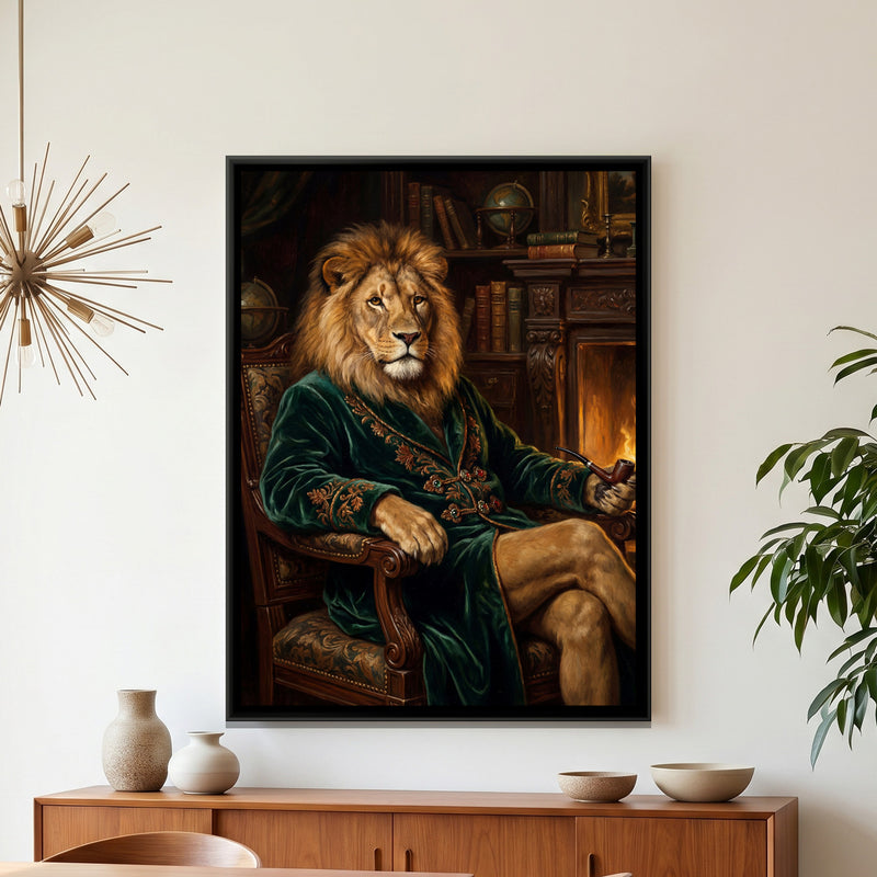 Lion Smoking a Pipe