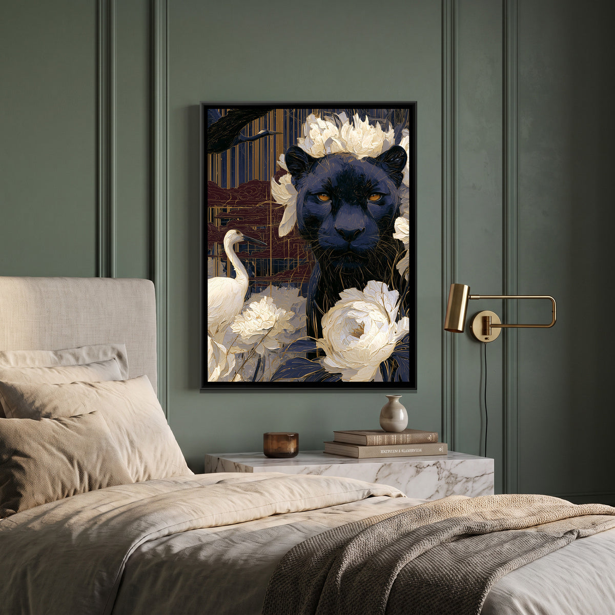 Black Panther — canvas art shown in a second room setting
