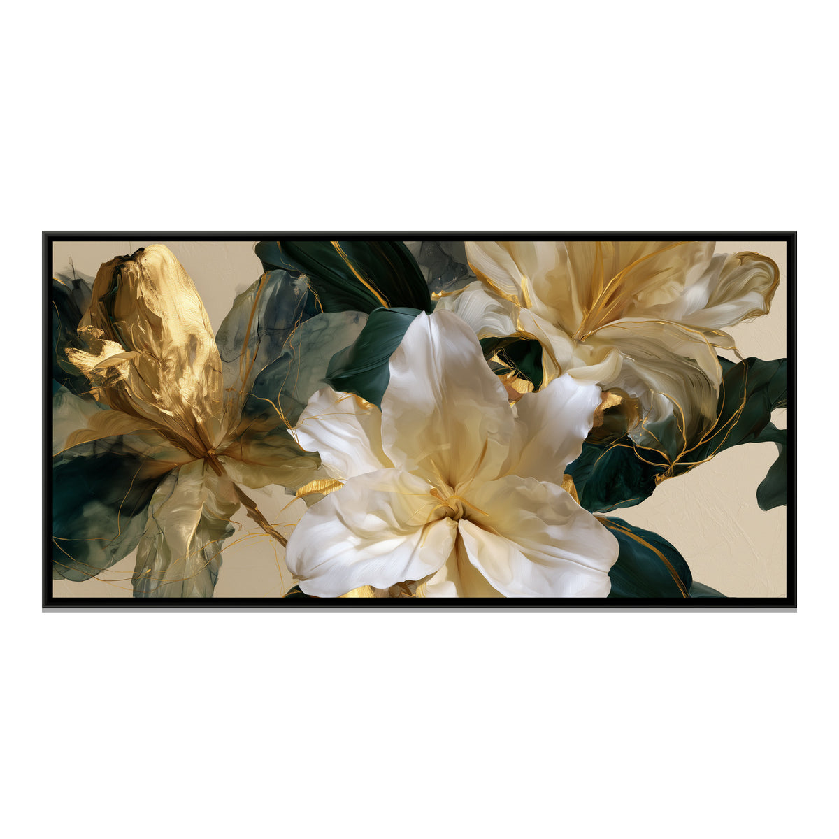 Abstract Lilies — framed canvas print, front view