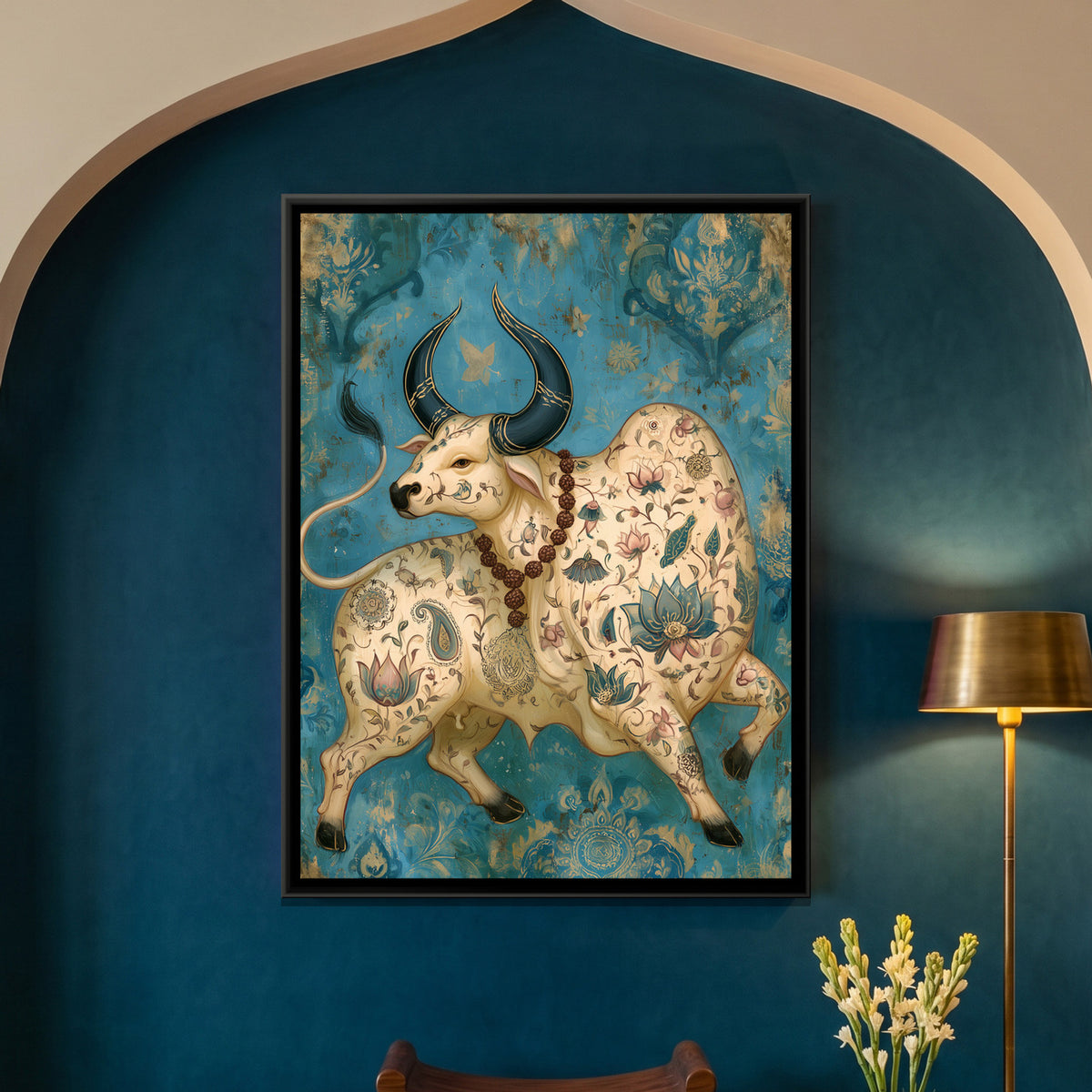 Nandi Ji — framed canvas art hung on a wall
