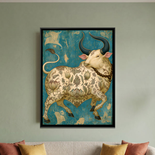 Nandi Ji — framed canvas art hung on a wall