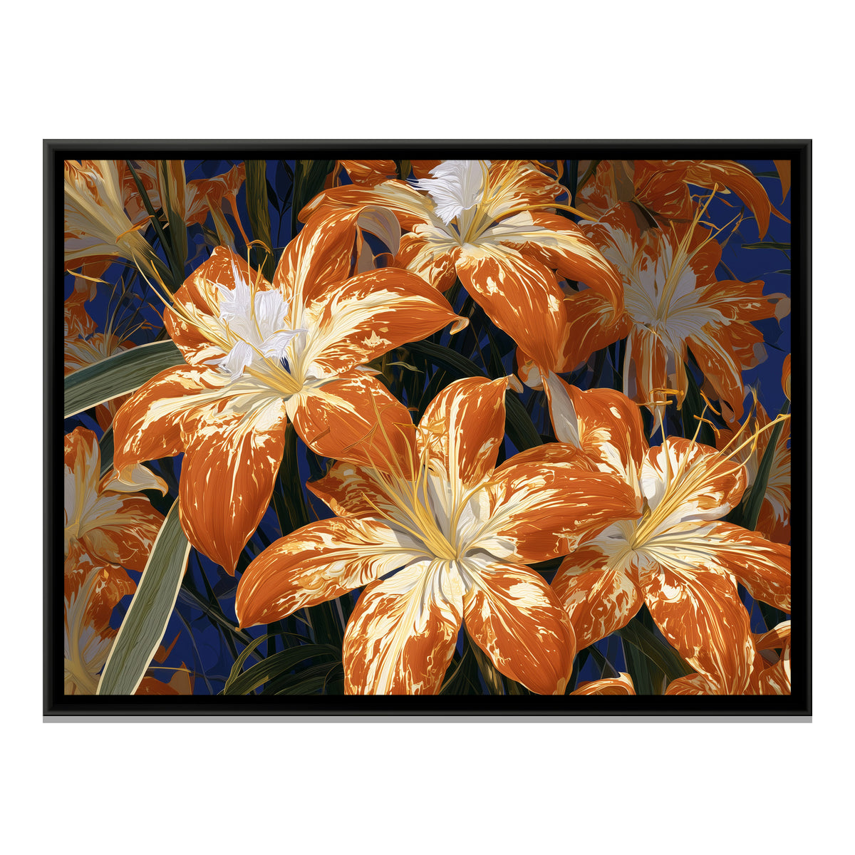 Lilies — framed canvas print, front view
