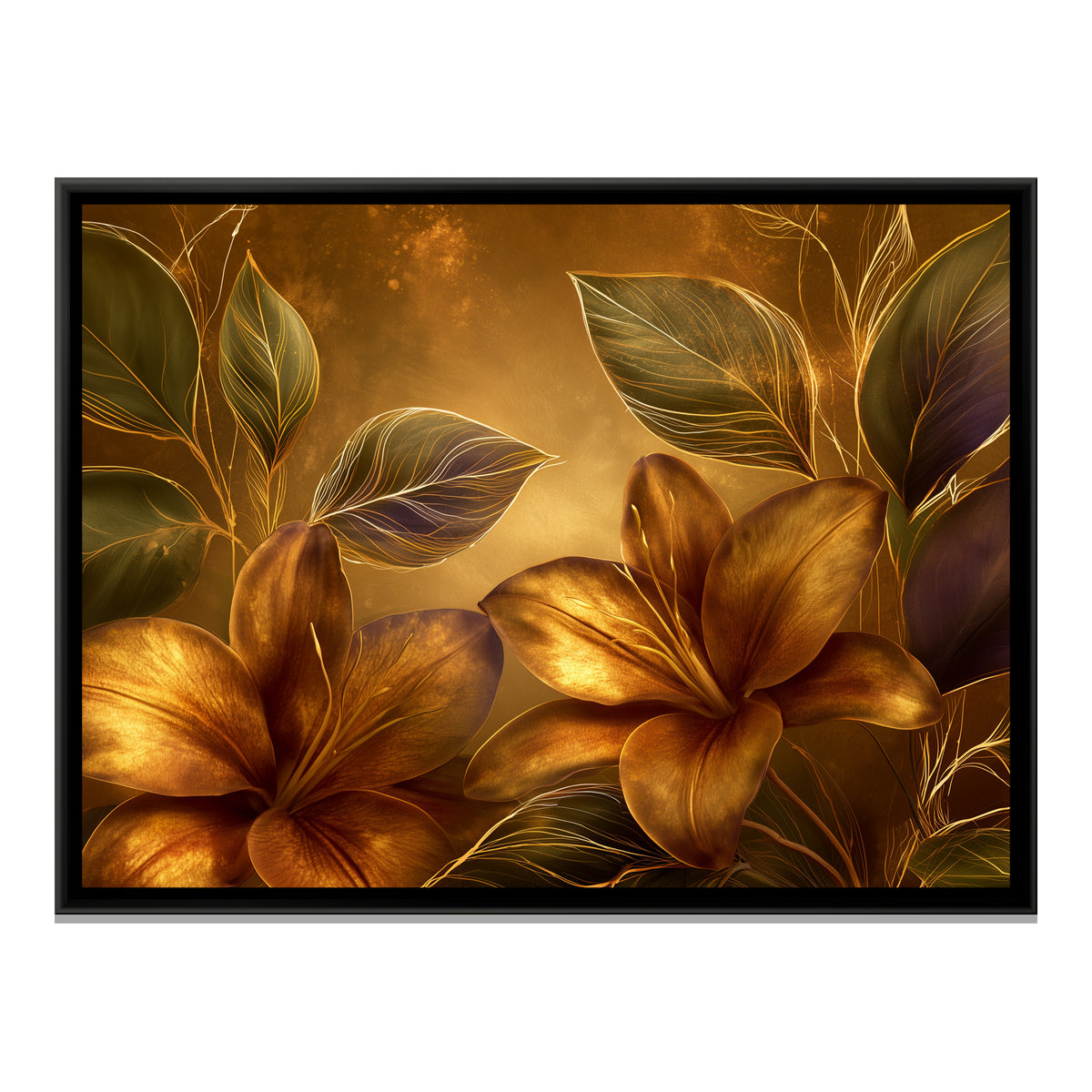Lilies — framed canvas print, front view