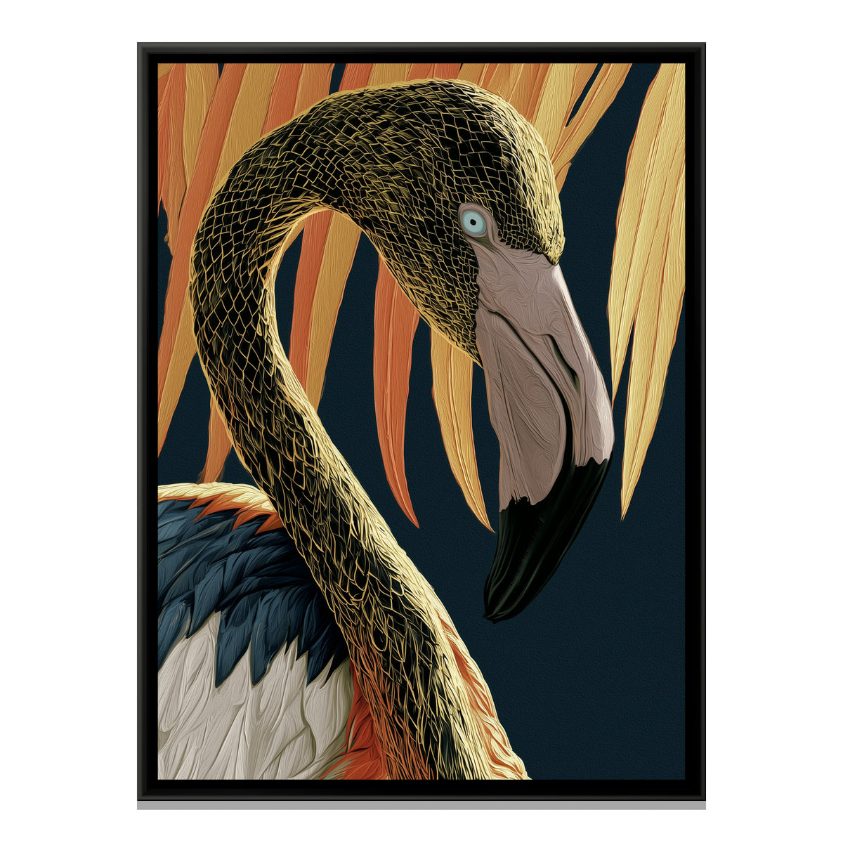 Flamingo — framed canvas print, front view