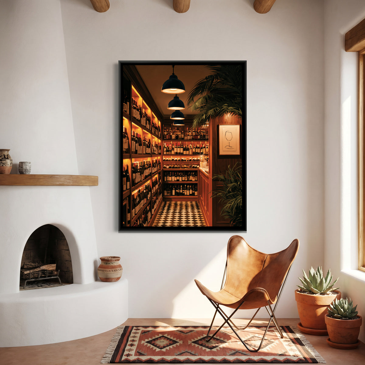 Wine Shop — canvas art shown in a second room setting