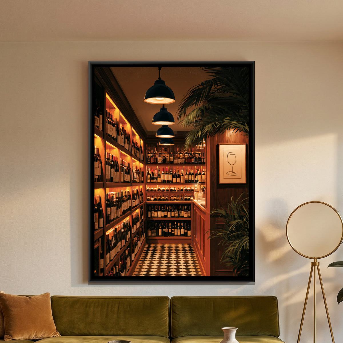 Wine Shop — framed canvas art hung on a wall