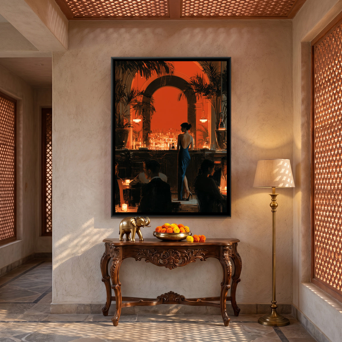 Cocktail Bar — canvas art shown in a styled room