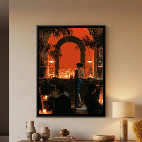 Cocktail Bar — framed canvas art hung on a wall
