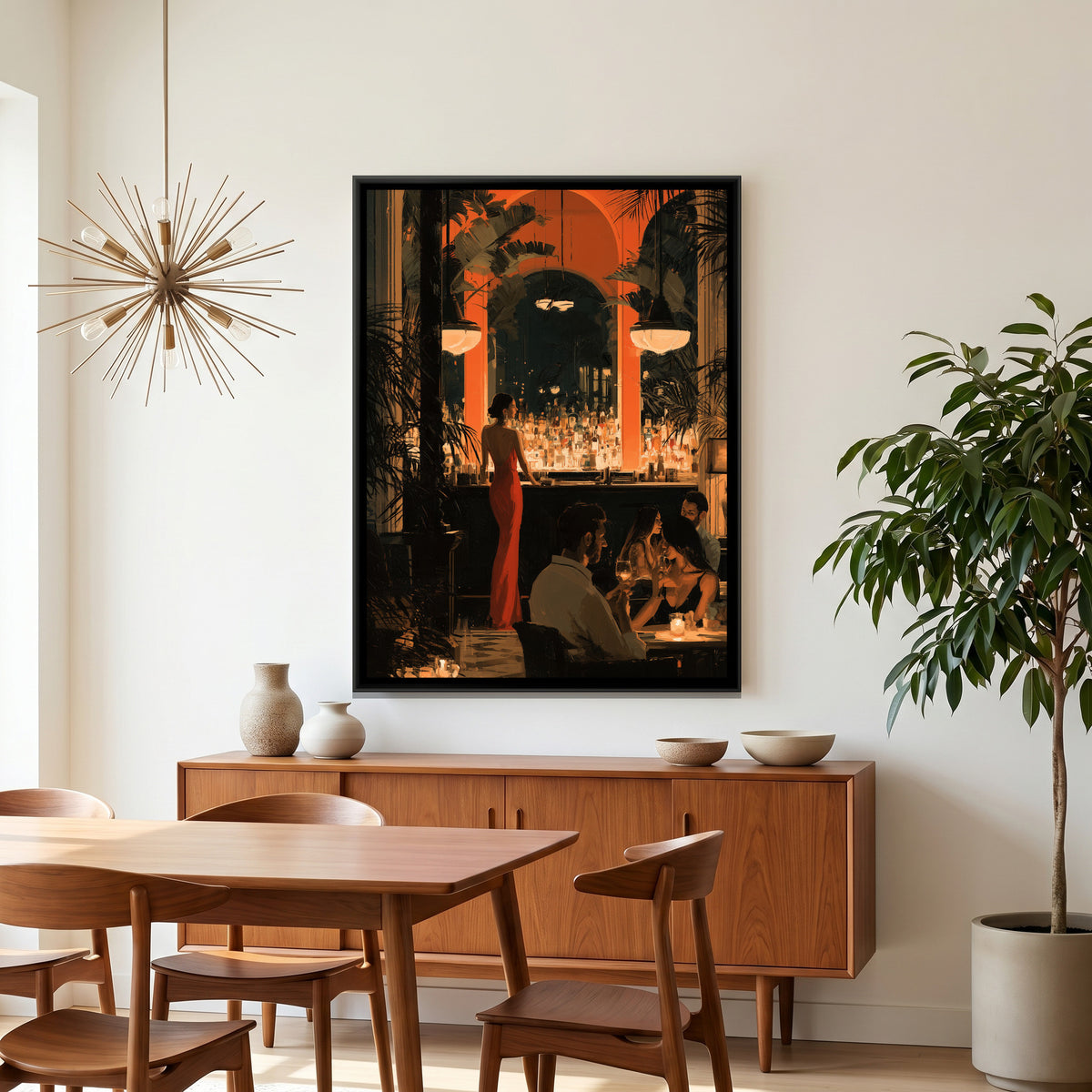 Cocktail Bar — canvas art shown in a second room setting