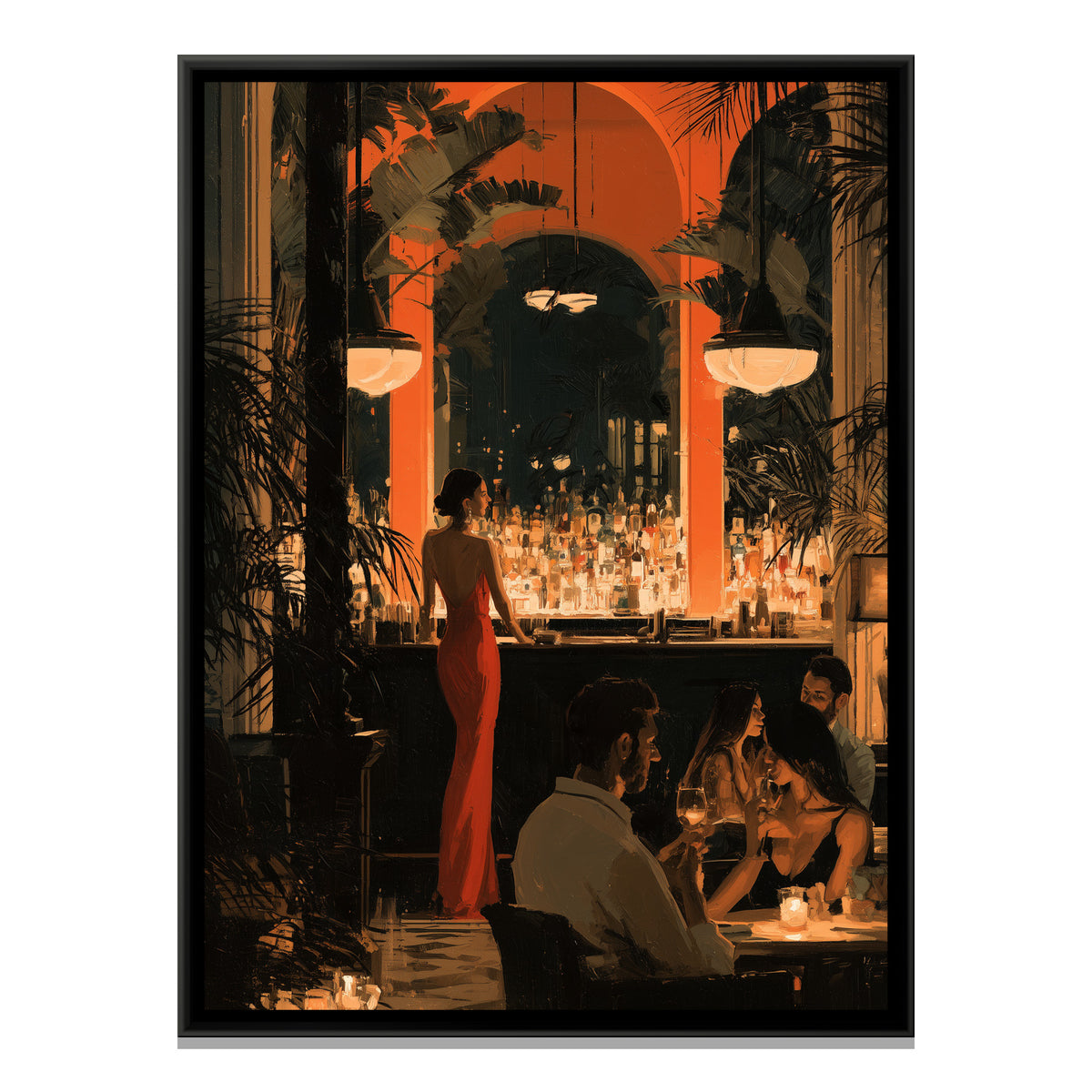 Cocktail Bar — framed canvas print, front view