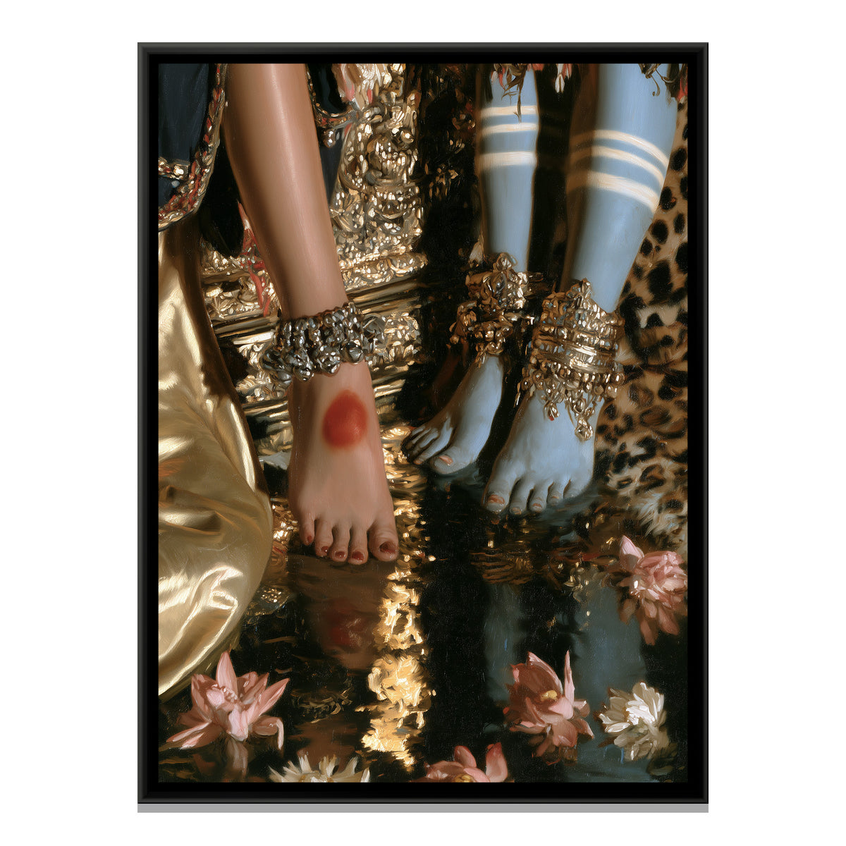 Shiva Parvati Feet — framed canvas print, front view