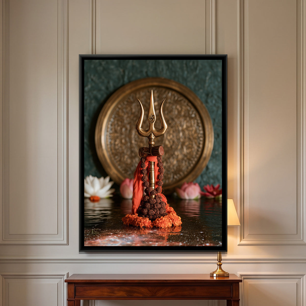 Mahadev Trishul — framed canvas art hung on a wall
