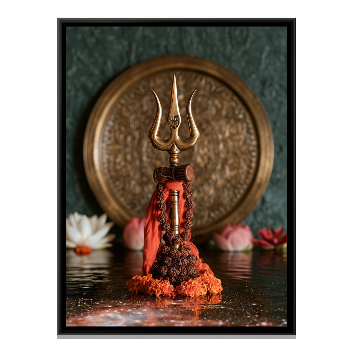 Mahadev Trishul — framed canvas print, front view