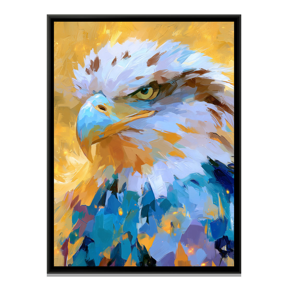 Eagle Head — framed canvas print, front view