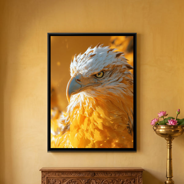Eagle Head — framed canvas art hung on a wall