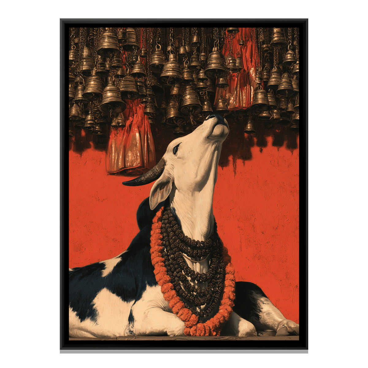 Nandi Ji — framed canvas print, front view
