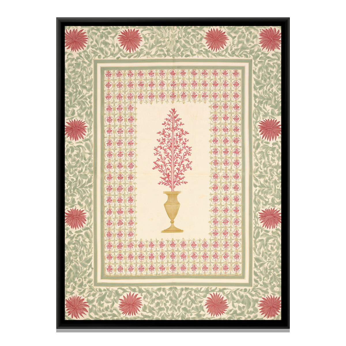Mughal Flowering Tree — framed canvas print, front view