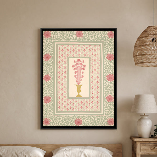 Mughal Flowering Tree — framed canvas art hung on a wall